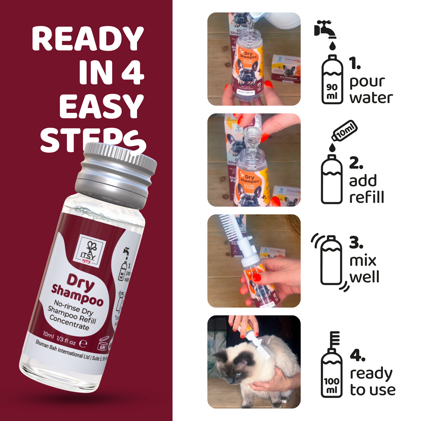 ITSY Pets Dry Shampoo for Dogs & Cats - Starter Pack