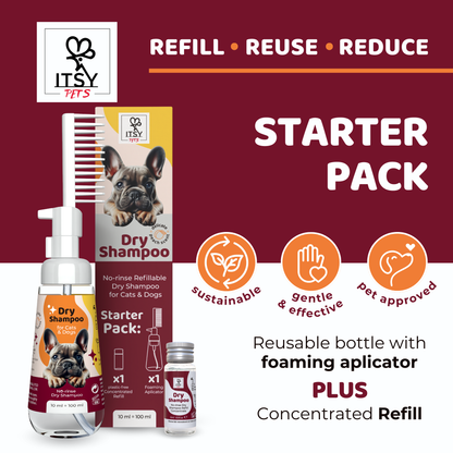 ITSY Pets Dry Shampoo for Dogs & Cats - Starter Pack