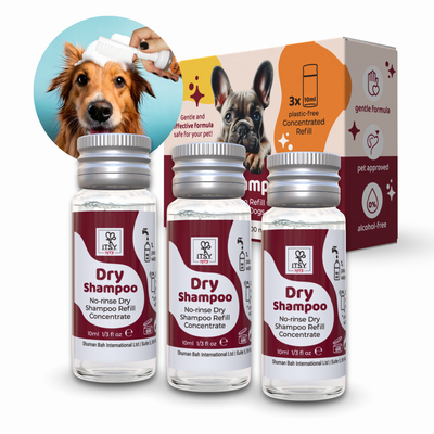 ITSY Pets 10ml Plastic-Free Dry Shampoo Concentrated Refill – 3-Pack