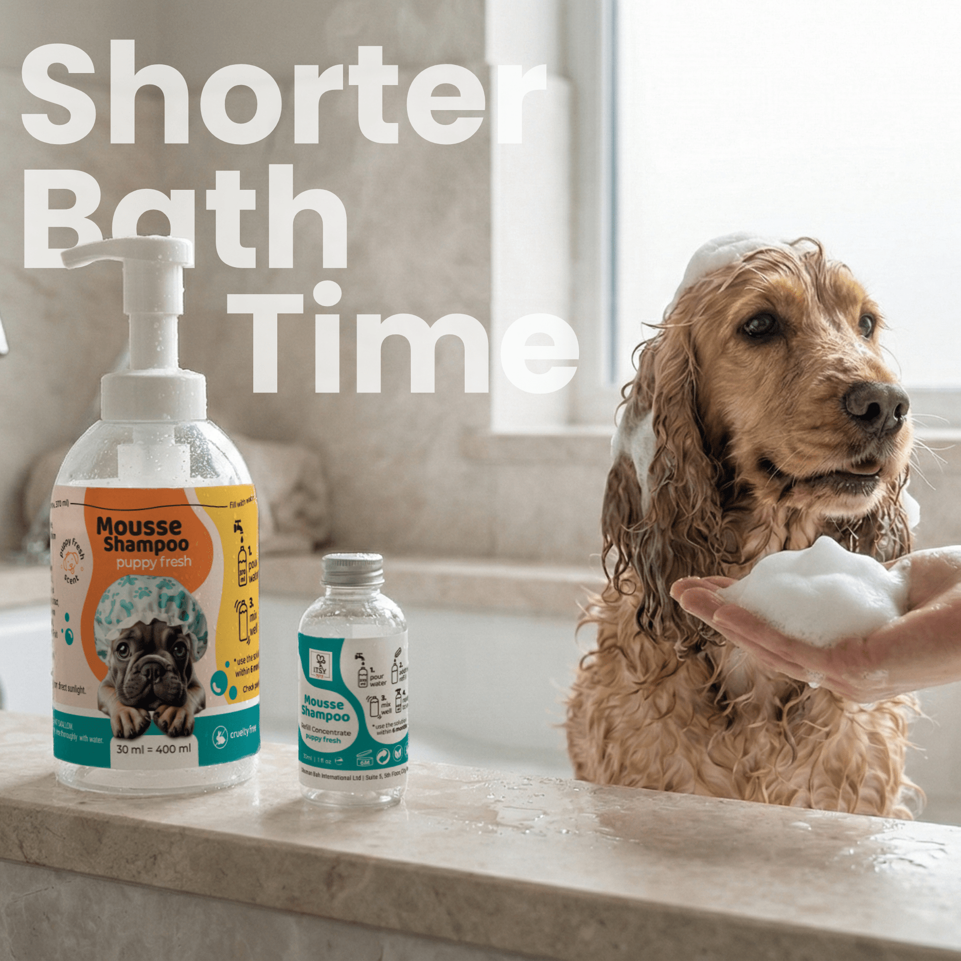 Dog Mousse Shampoo 3 - Pack Refill | Puppy Fresh Scent - ITSY Pets