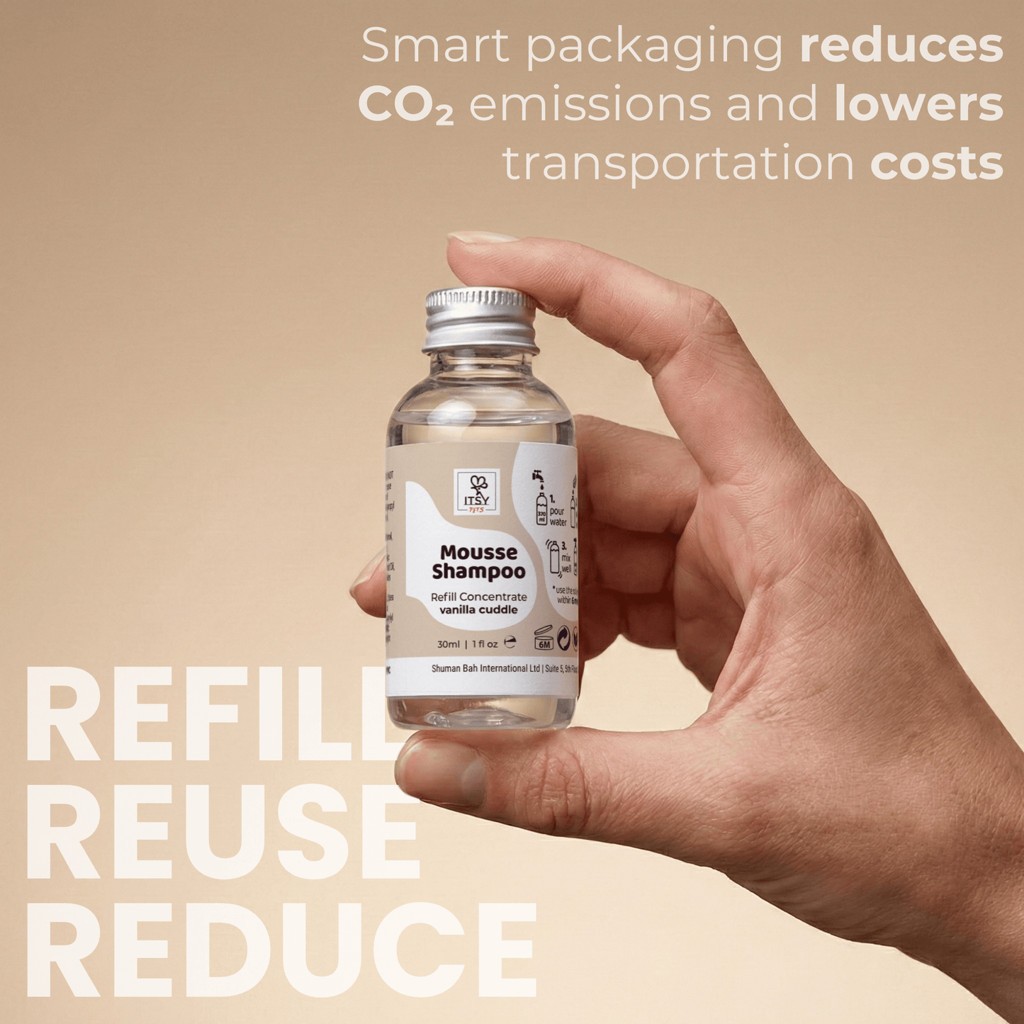 Dog Mousse Shampoo 3 - Pack Refill | Vanilla Cuddle Scent - ITSY Pets