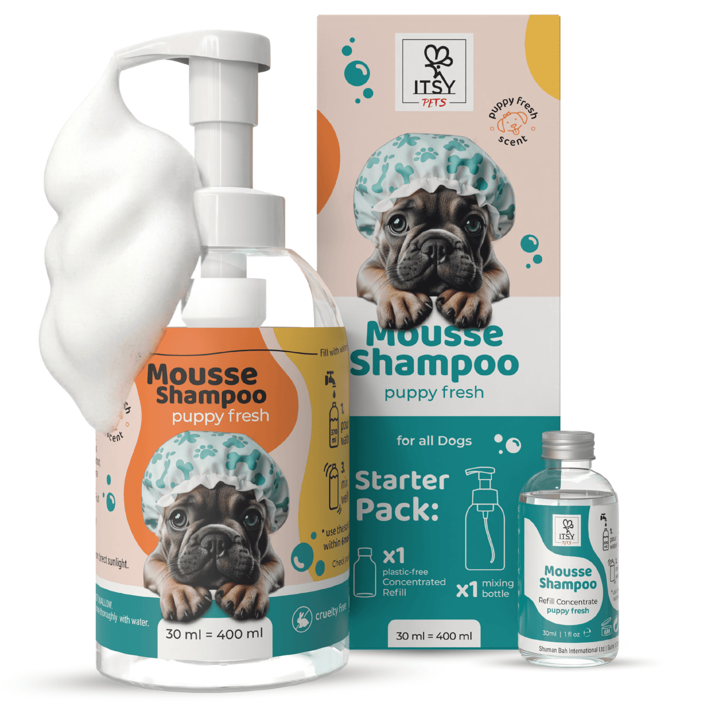 Dog Mousse Shampoo Starter Pack | Puppy Fresh Scent - ITSY Pets