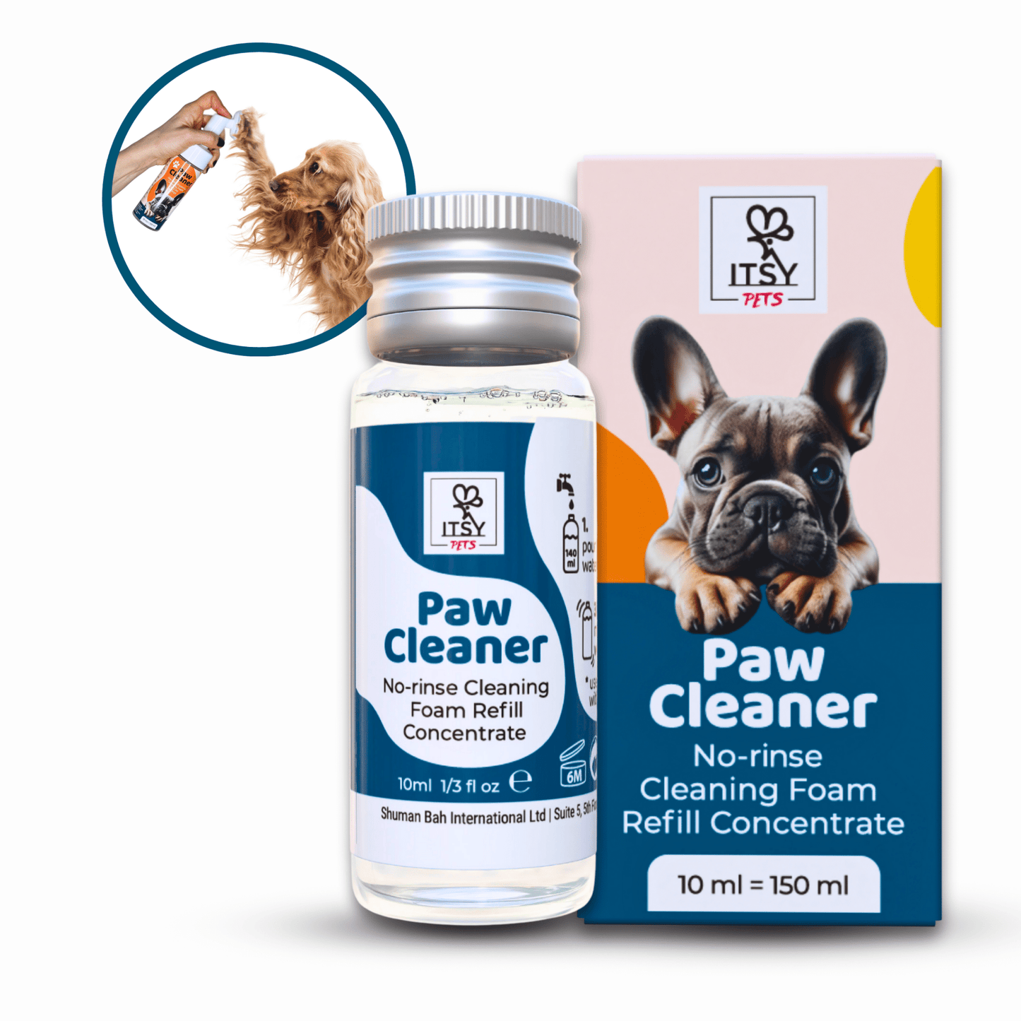 ITSY Pets 10ml Plastic - Free Concentrated Refill for Foaming Paw Cleaner - ITSY Pets