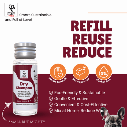 ITSY Pets 10ml Plastic - Free Dry Shampoo Concentrated Refill - ITSY Pets