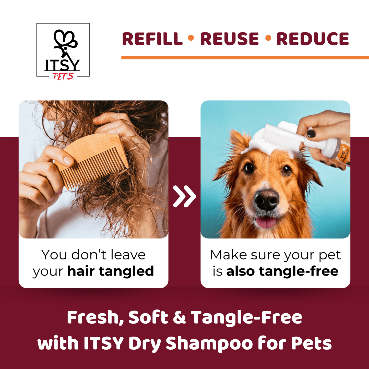 ITSY Pets 10ml Plastic - Free Dry Shampoo Concentrated Refill – 3 - Pack - ITSY Pets